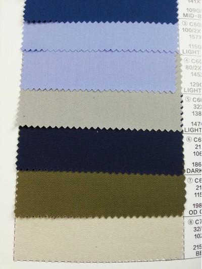 SC-GNLN CVC 面料   C60/T40  45*45 141*72 / 157*88 100/2*100/2 / 80/2*80/2 145*80 / 32*32 138*70 / 21*21 106*52 / 21*21 115*58 / 32/2*16 102*48  107/109/115/129/147/186/198/215GSM 細節-1